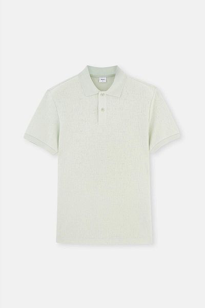Dagi Ανοιχτό μπλουζάκι ζακάρ με λαιμόκοψη Polo Mint