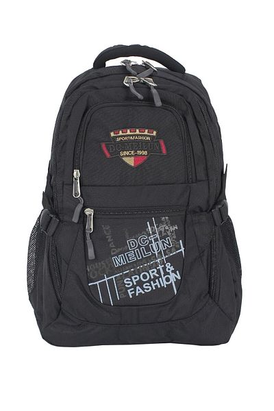 DC MELIUN Imported Black Backpack/School Bag Water Resistant Fabric Ergonomic Back Support