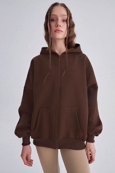 LAMODEMAPASS Καφέ φούτερ Oversize