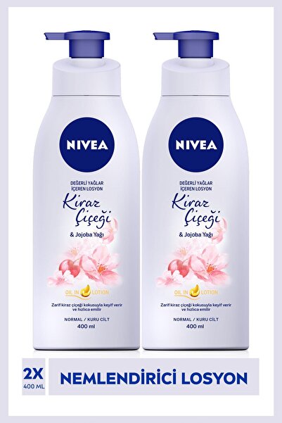 NIVEA Vücut Kremi Vücut Losyonu Değerli Yağlar içerir Kiraz Çiçeği & Jojoba Yağı Normal Ve Kur... 462Cseri