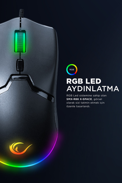 Rampage Smx-r88 X-space 7200dpi Rgb Ledli Makrolu Gaming Oyuncu Mouse