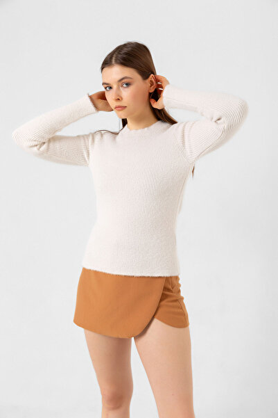 Benedetto Γυναικείο βελούδινο πλεκτό πουλόβερ με στρογγυλή λαιμόκοψη