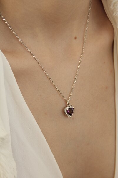 takıtarzım Silver zircon taşlı pndora kalp kolye