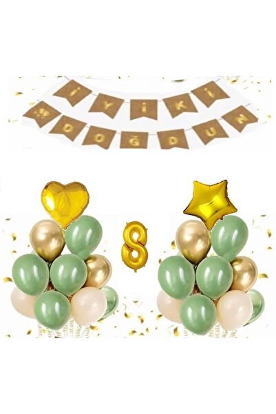 DÜVENCİ TİCARET Set de baloane pentru banner de la mulți ani, cu foițe de aur...