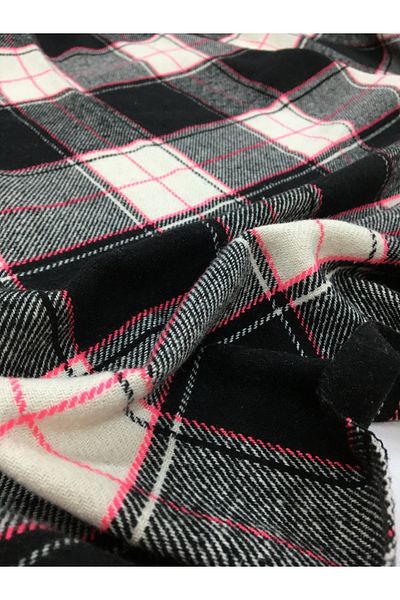 Yiğit Kumaş Outerwear Black Plaid Fabric Winter