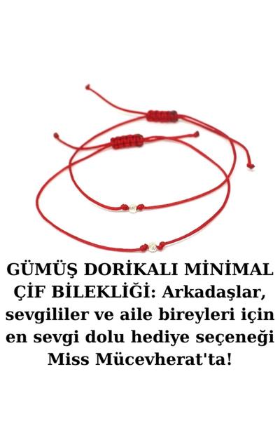 bymissmücevherat 925 Ayar Gümüş Dorikalı Çift Bilekliği Arkadaş Bilekliği Şan...