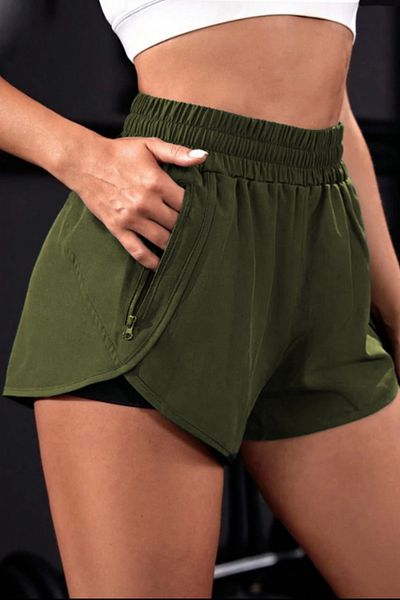 GHASSY CO. Ghassy Co. Women's High Waist Pocket Running Fitness Workout Boxer Tights Shorts