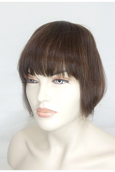 İsmet peruk Kahkül Perçem Kahve Gerçek Saç