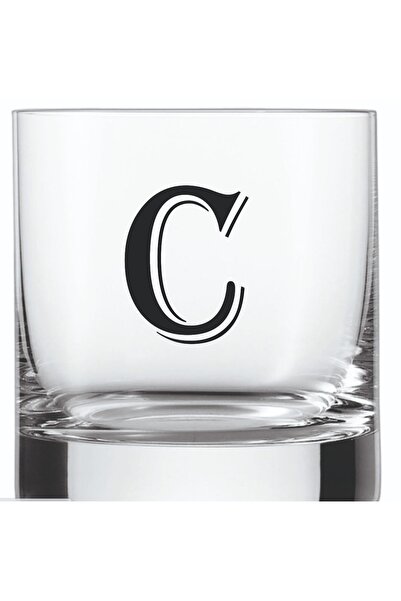 blackbonds Single C Letter Printed Whiskey and Soft Drink Glass