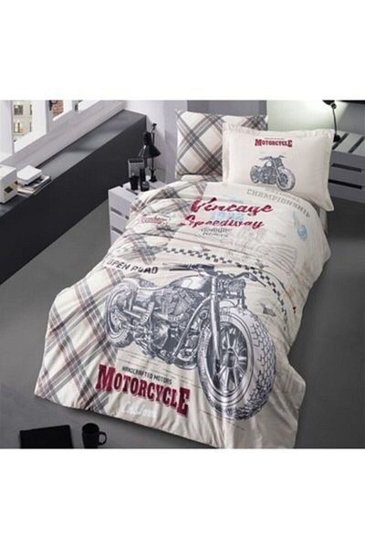 Aran Clasy Gray Patterned Single Duvet Cover