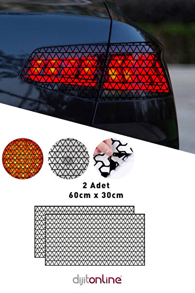 Dijitonline قطعتان من ملصقات السيارات المزخرفة على شكل مثلث - 60 سم × 30 سم
