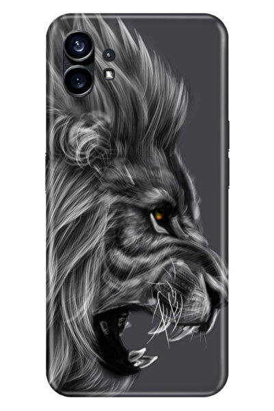 NOTHING Phone 1 Uyumlu Kılıf Silikon Desenli Resimli Kara Aslan
