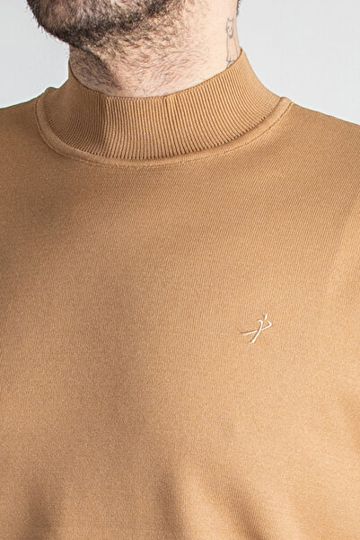 Sarar İnterview Sarar Yarım Balıkçı Yaka Rayon Camel Triko Kazak