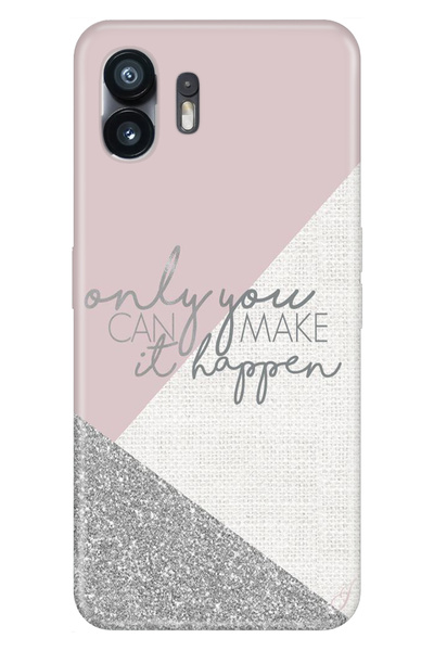 NOTHING Phone 2 Uyumlu Kılıf Şeffaf Baskılı Silikon Resimli Happen