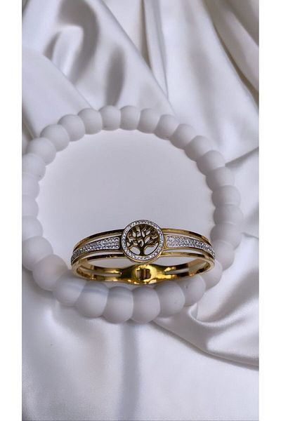 Accessories سوار من الفولاذ المقاوم للصدأ لشجرة الحياة