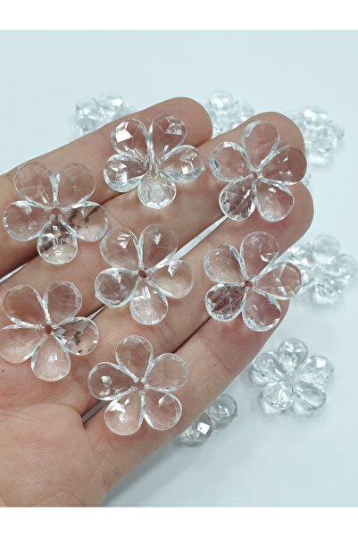 CRYSTALSHOP Διάφανο λουλούδι - 2 cm - (50 τεμάχια)