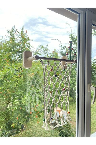 ADAPATİ PET Glass Front Climbing Area with 4 Suction Cups and Bird Toy