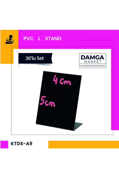 damga market Masaüstü Siyah Fiyat Standı, A9 Pvc Kara Tahta, Silinebilir, Yen...