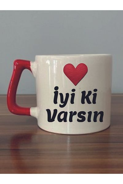 lili hediyelik Gift Ceramic Mug with Red Handle with Good You Are Written