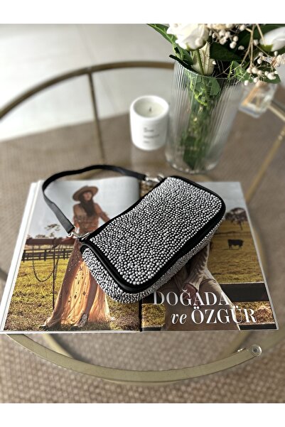 Paradise Women's Black Sparkly Arm and Shoulder Bag