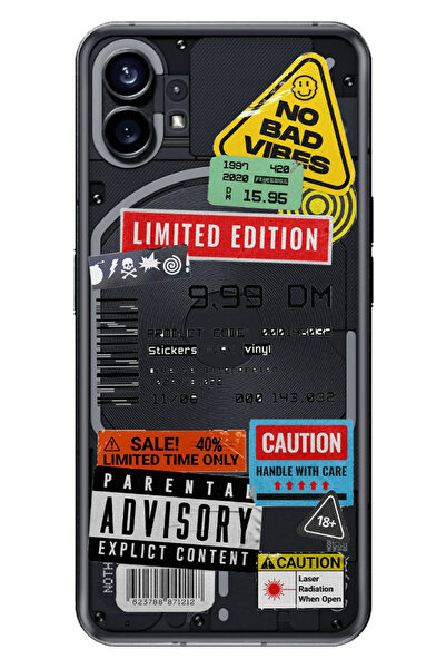 NOTHING Phone 1 Compatible Case Silicone Patterned Illustrated Mix Sticker
