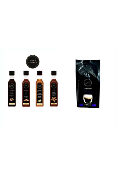 Avantajlı Paket 4 'lu Kahve Şurup Serisi (4X60ML) Espresso Premium %100 Arabica Çekirdek 250 gr