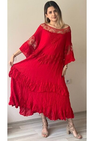 Sosyete Kaplumbağa Women's Bohemian Red Dress