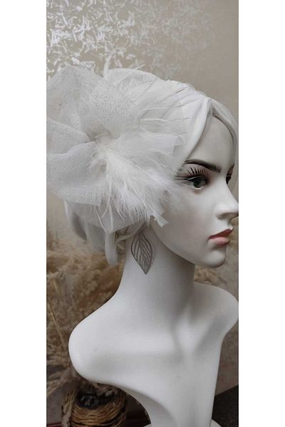 ABB Hijab Clothing White Bonnet with Meryemcebone Roses