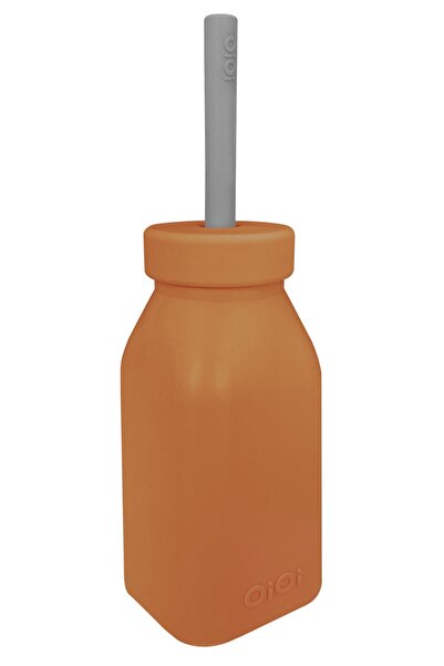 OiOi Brown Silicone Bottle and Straw