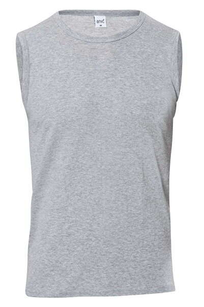 Anıt 5 Adet, Erkek Ribana Sıfır Kol Sıfır Yaka Atlet %100 Cotton (ribana) Gri