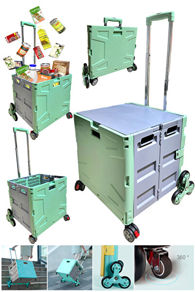 STAXX POWER Merdiven Çıkabilen Katlanır Çok Fonksiyonlu Koli Yük Paket Taşıma Pazar El Arabası 100kg STX548