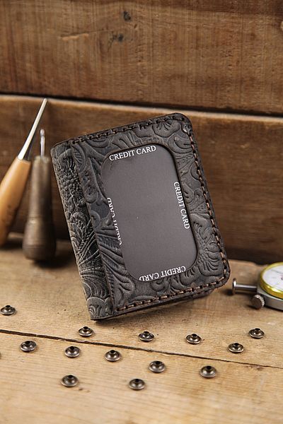 New Coast Leather 1900's Ανδρικό πορτοφόλι από γνήσιο δέρμα με χειροποίητο σχέδιο