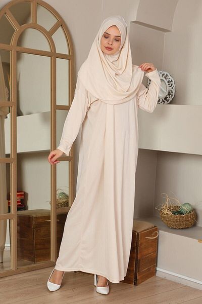 miss ledonna One Piece Practical Prayer Φόρεμα με Μαντίλι - Κρέμα