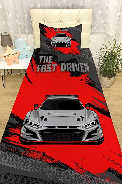 EVPANYA Araba 2 Desenli Yatak Örtüsü ve Yastık Kılıfı