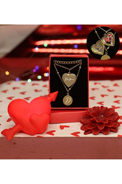 gagga SEVGİLİLER GÜNÜNE Kişiye Özel Fotoğraflı İsimli Harfli Kolye & Kalp Led...