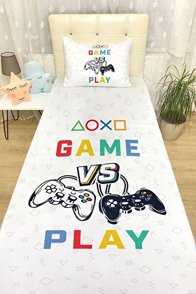 EVPANYA Gamer Oyuncu 18 Desenli Yatak Örtüsü ve Yastık Kılıfı