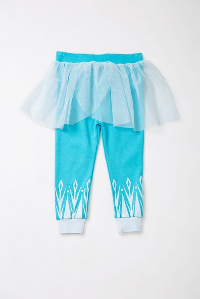 Tinymuyt Girl's Elastic Leg Tulle Waist Printed Cotton Leggings