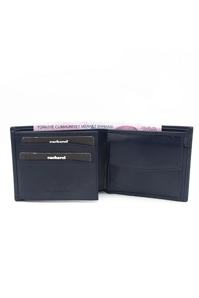 Cacharel Δερμάτινο ανδρικό πορτοφόλι Navy Blue 72062
