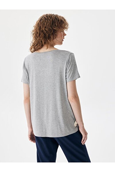 Ltb Tricou gri brodat cu buzunare si logo