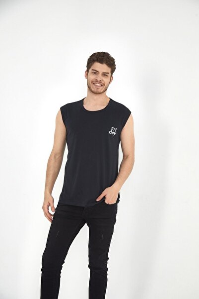 Sporting Men's Night Black O-neck Sleeveless Tshirt