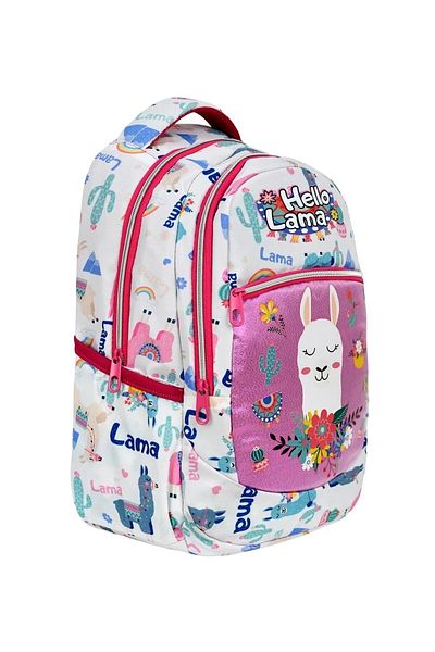 ATHLETIC School Bag Set Bag Pen Holder Feeding Set Llama Rabbit
