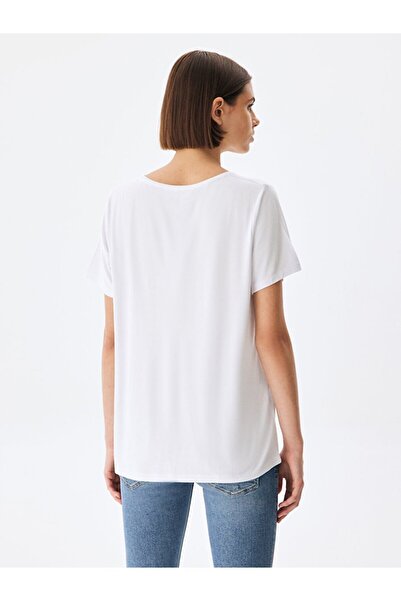 Ltb Κεντημένο λευκό μπλουζάκι με λογότυπο Tosehe Pocket Ltb