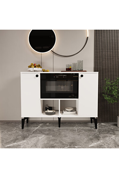 Kalender Dekor Delmar 120 Çok Amaçlı Dolap, Modern Konsol, Mutfak Dolabı, Kitaplık