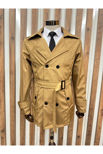 Costtum Men's Wear Trenci cu două piepte, rezistent la apă, cu croiala normală