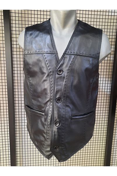 ArdaStilDeri Genuine Leather Classic Style Vest