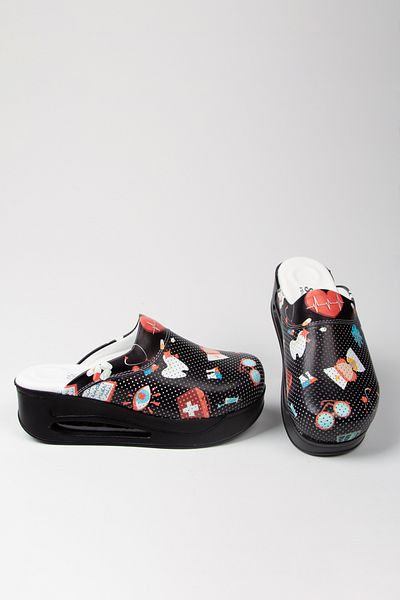 AREL MEDİKAL Γυναικείες παντόφλες με μοτίβο Air Sole Wedge Heeled Orthopedic Hospital Nurse Γυναικείες παντόφλες Μαύρες