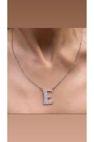 Accessories Gümüş Renk Harfli Kolye E Harfi