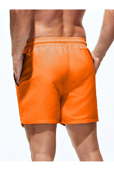 MEYASU Costum de baie pentru bărbați - pantaloni scurți de mare cu imprimeu Anchor portocaliu mărime standard