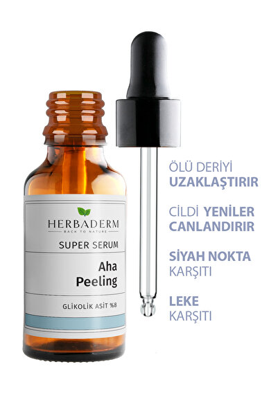 Herbaderm Ahapeeling Cilt Tonu Eşitleyici Glikolik Asit Süper Serum + Aydınlatıcı, Onarıcı, Yenileyici Serum