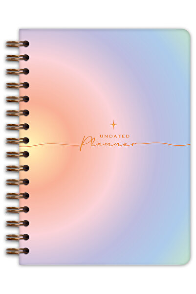 Matt Notebook A5 Spiralli Süresiz Planlayıcı Ajanda Motivasyon Sayfalı Gökkuşağı